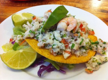 Tostada de ceviche